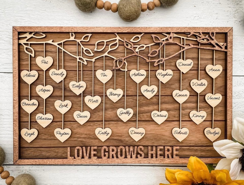 Framed Hanging Hearts