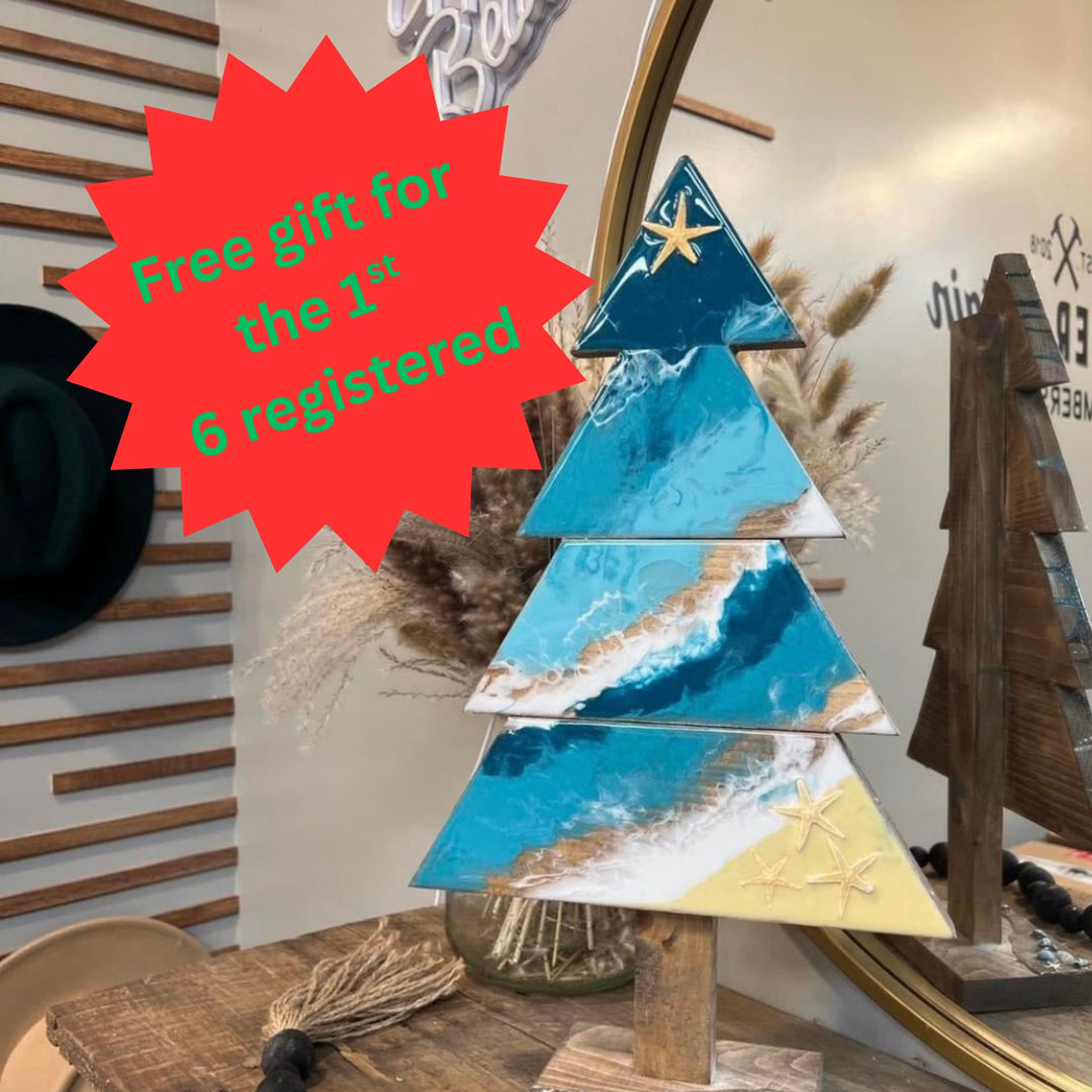 CHRISTMAS IN JULY - RESIN CHRISTMAS TREE - JULY 11TH 6:00 PM (with free gift for 1st 6 registered)