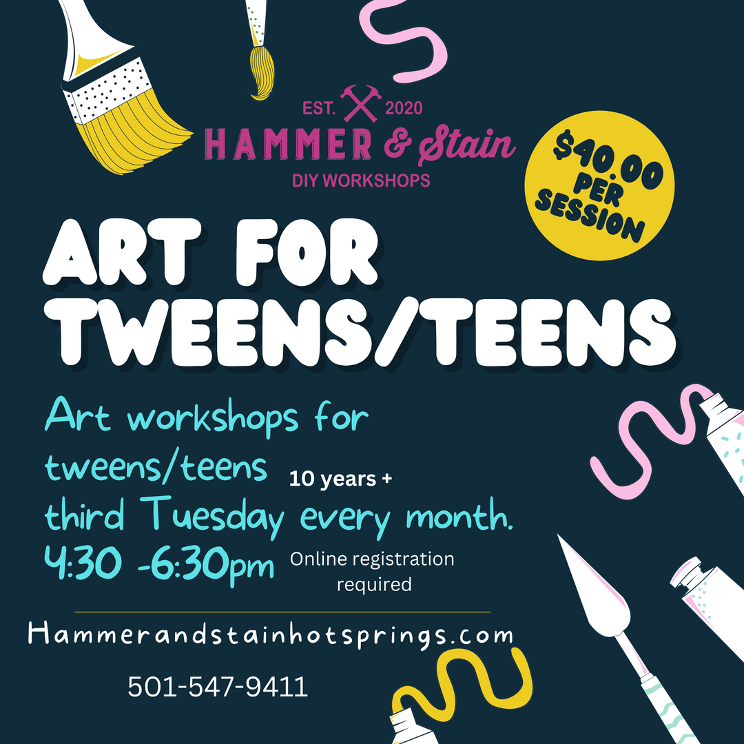 TWEEN/TEEN ART WORKSHOP - THIRD TUESDAY MONTHLY - 4:30-6:30PM