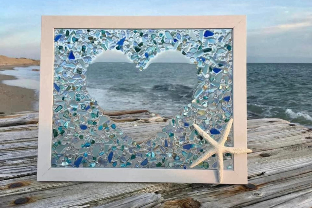 SEA GLASS WINDOWS WITH RESIN