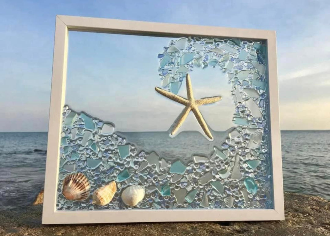 SEA GLASS WINDOWS WITH RESIN