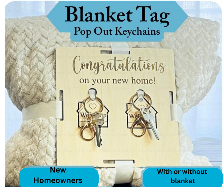 BLANKET TAG WITH POP OUT KEYCHAINS