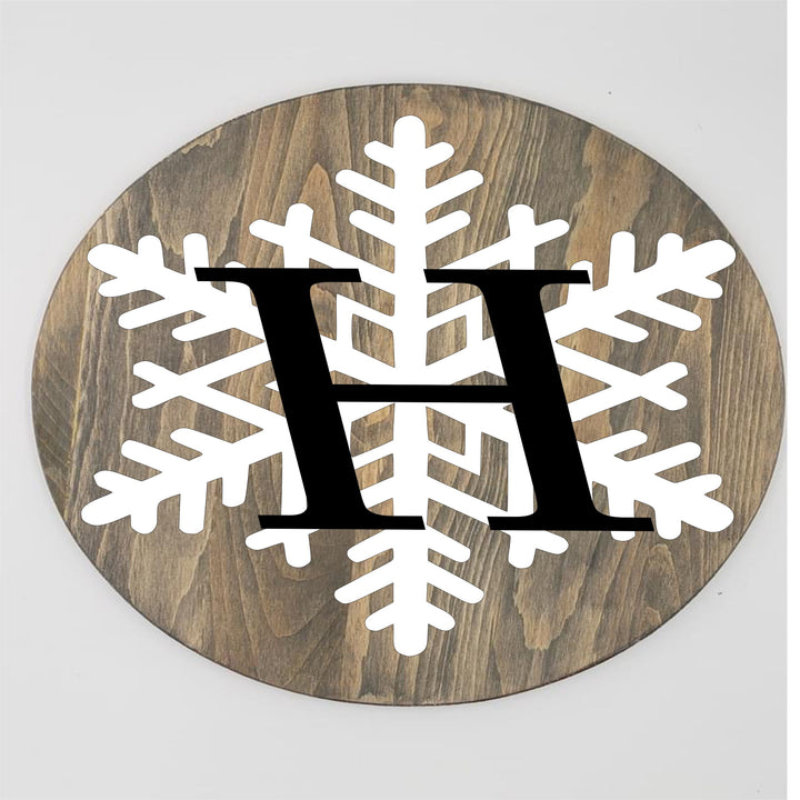 Snowflake door hanger with Initial