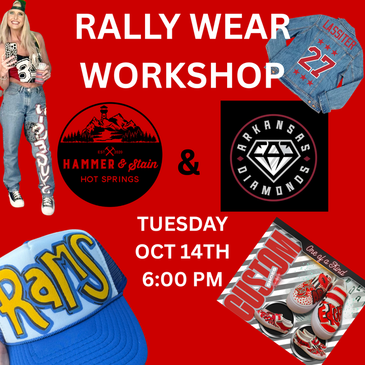 RALLY WEAR WORKSHOP WITH AR DIAMONDS - TUES OCT 14TH - 6:00 PM